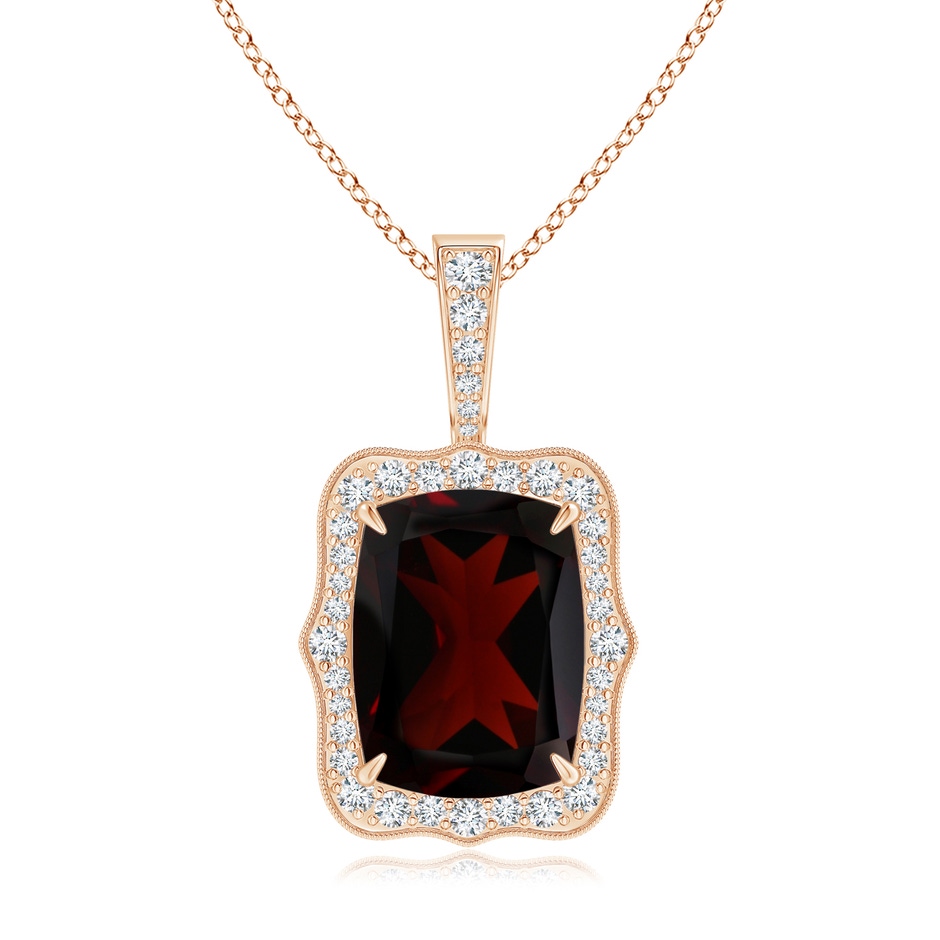 15.02x12.70x6.11mm A GIA Certified Rectangular Cushion Garnet (Prasiolite) Pendant in Rose Gold 