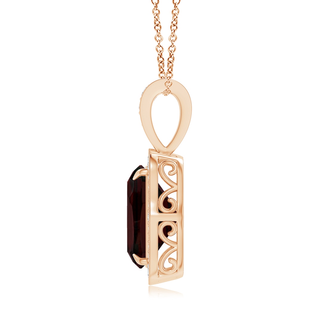 15.02x12.70x6.11mm A GIA Certified Rectangular Cushion Garnet (Prasiolite) Pendant in Rose Gold - side 199