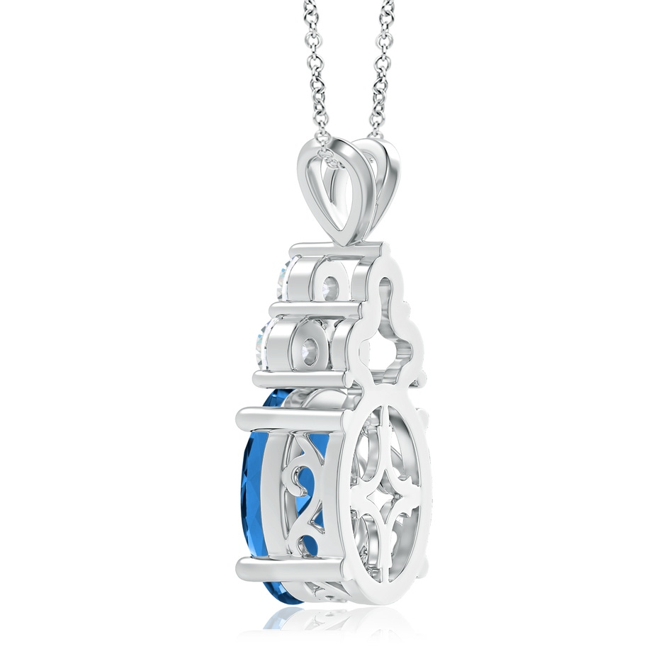 15.01x11.15x7.23mm AAAA GIA Certified Aquamarine Solitaire Pendant with Trio Diamonds in White Gold side 399