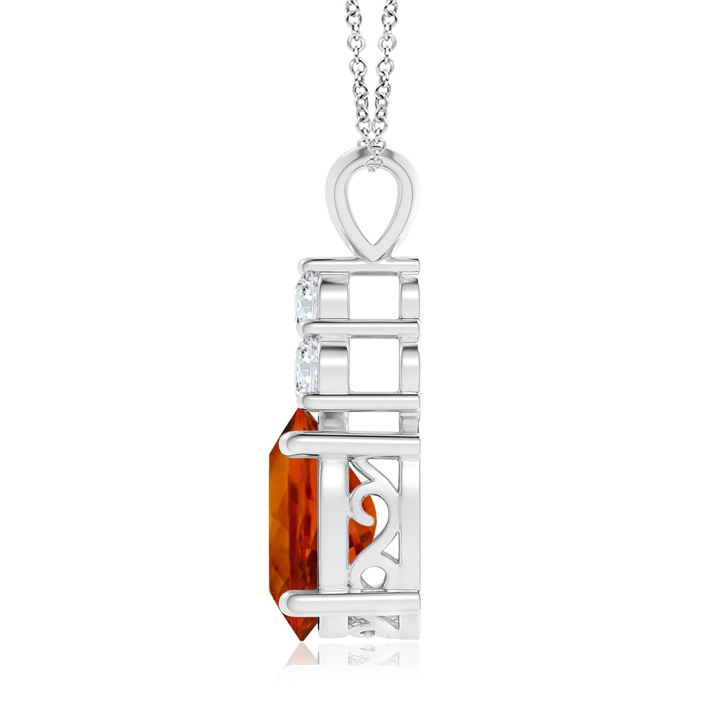 16.06x12.11x8.25mm AAAA GIA Certified Citrine Solitaire Pendant with Trio Diamonds in White Gold - side 199