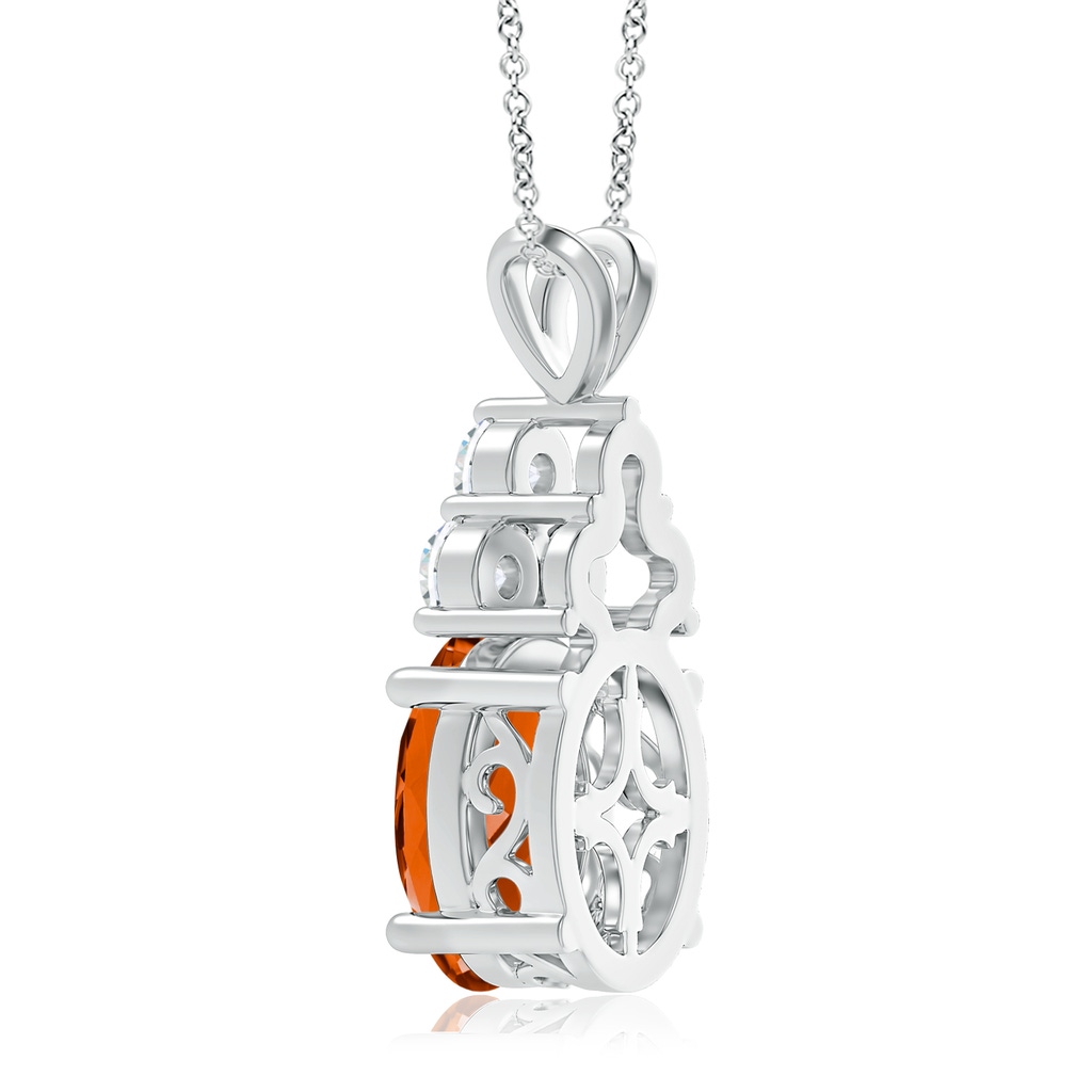 16.06x12.11x8.25mm AAAA GIA Certified Citrine Solitaire Pendant with Trio Diamonds in White Gold Side 399