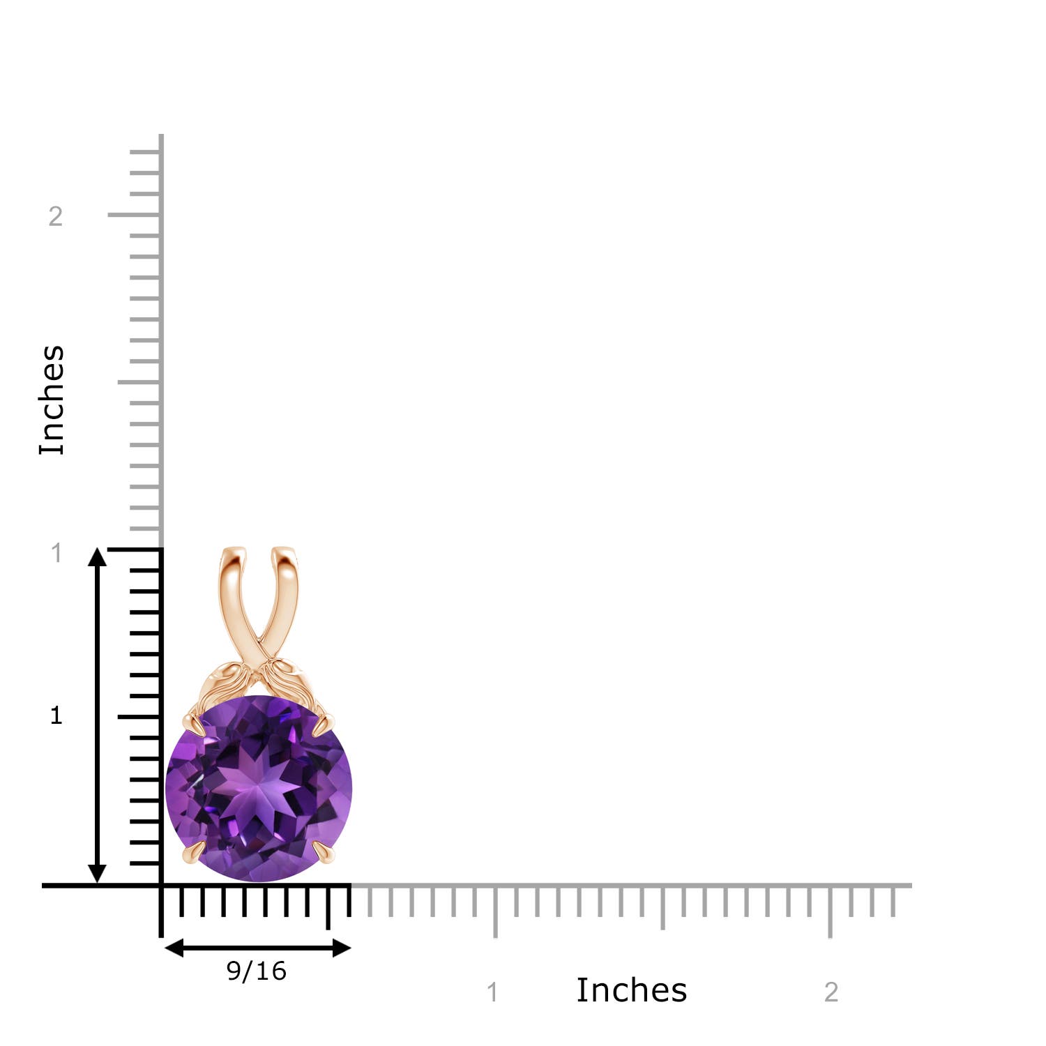 AAAA - Amethyst / 8.5 CT / 14 KT Rose Gold