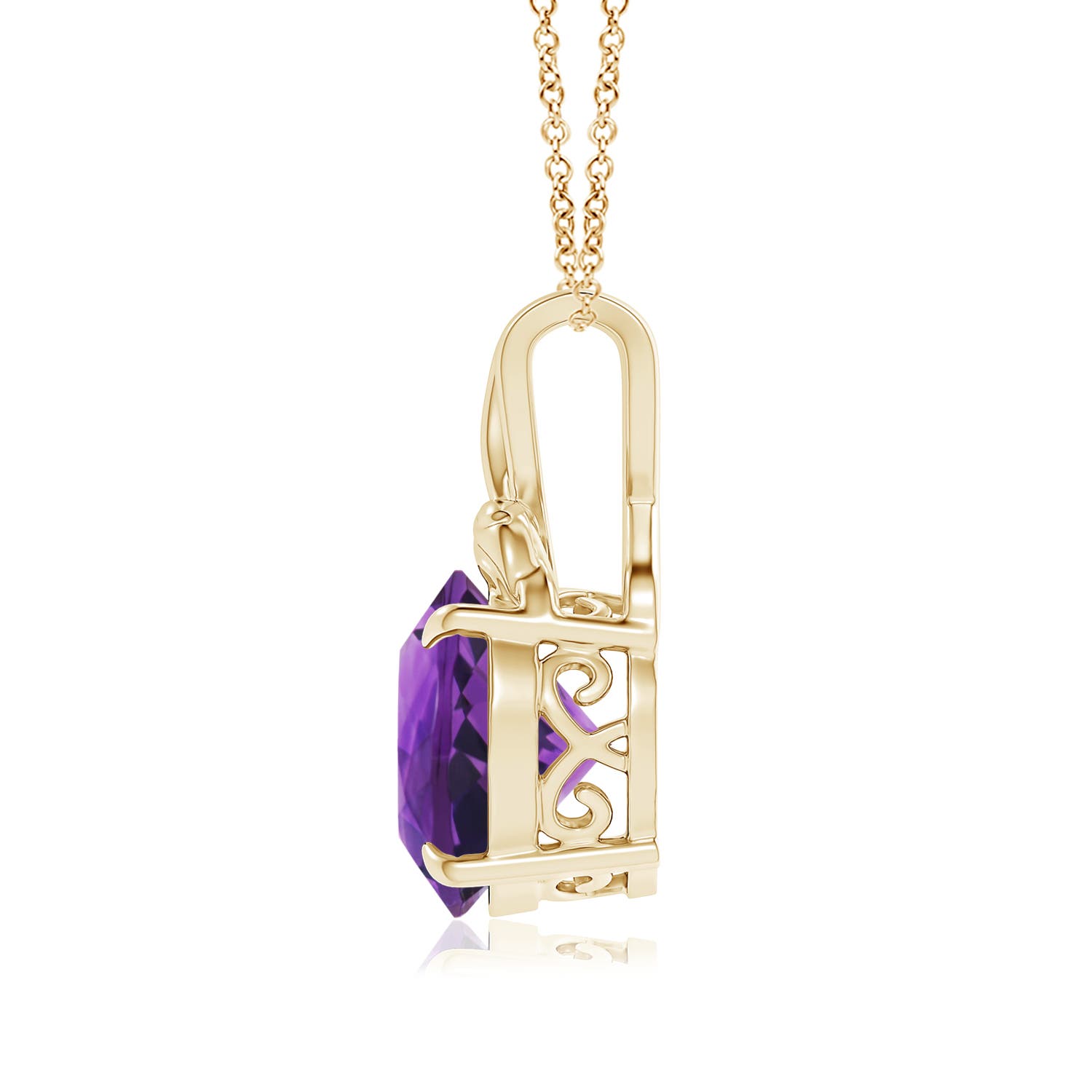 AAAA - Amethyst / 8.5 CT / 14 KT Yellow Gold