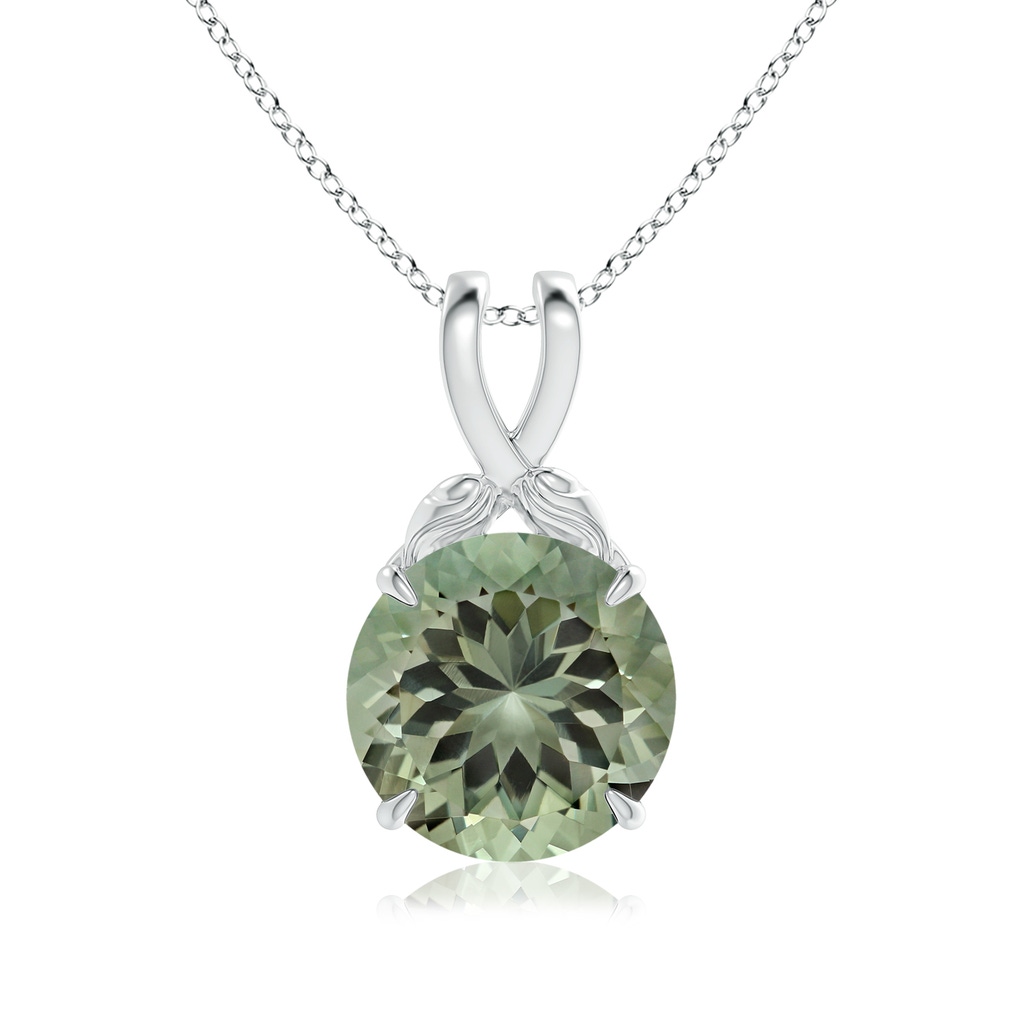 14.18x14.12x8.75mm AAA Nature Inspired GIA Certified Green Amethyst (Prasiolite) Pendant in P950 Platinum