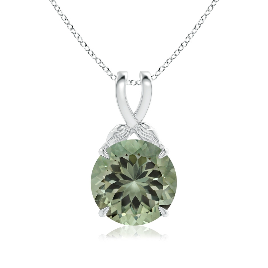 14.18x14.12x8.75mm AAA Nature Inspired GIA Certified Green Amethyst (Prasiolite) Pendant in P950 Platinum 