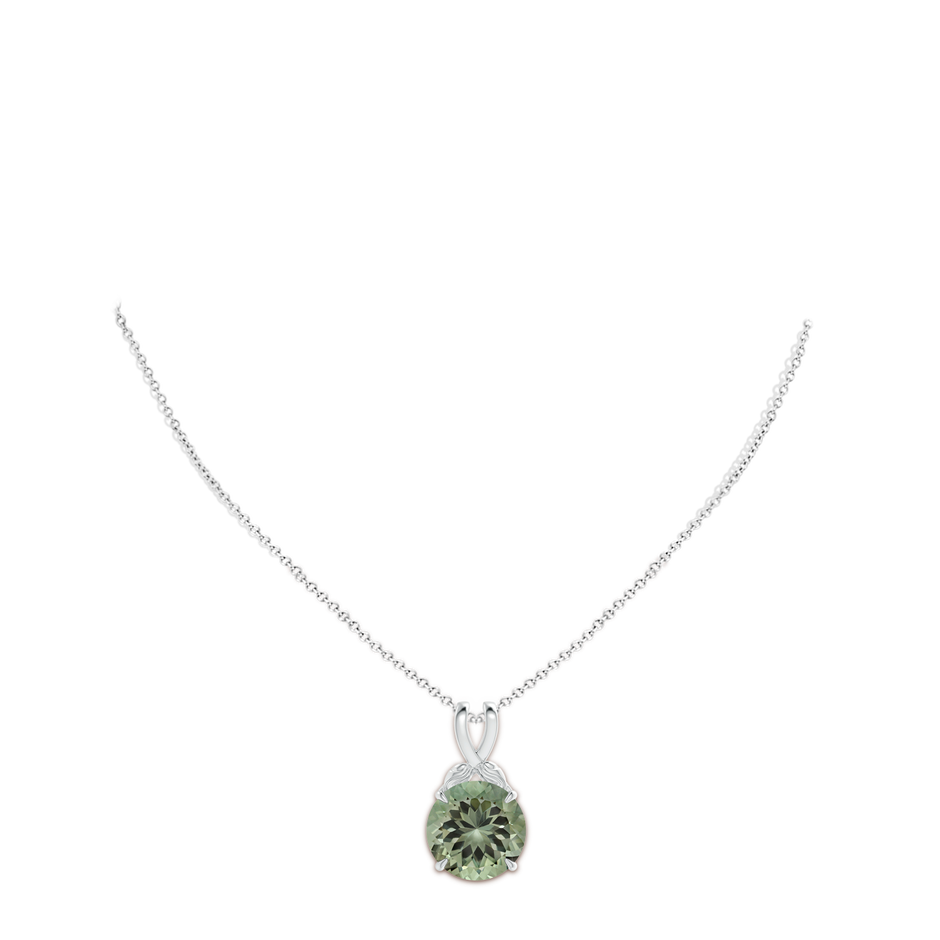 14.18x14.12x8.75mm AAA Nature Inspired GIA Certified Green Amethyst (Prasiolite) Pendant in P950 Platinum pen