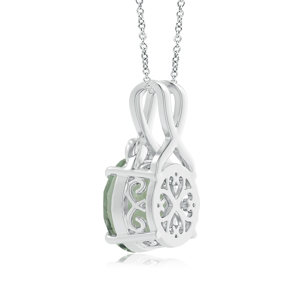 14.18x14.12x8.75mm AAA Nature Inspired GIA Certified Green Amethyst (Prasiolite) Pendant in White Gold Side 399