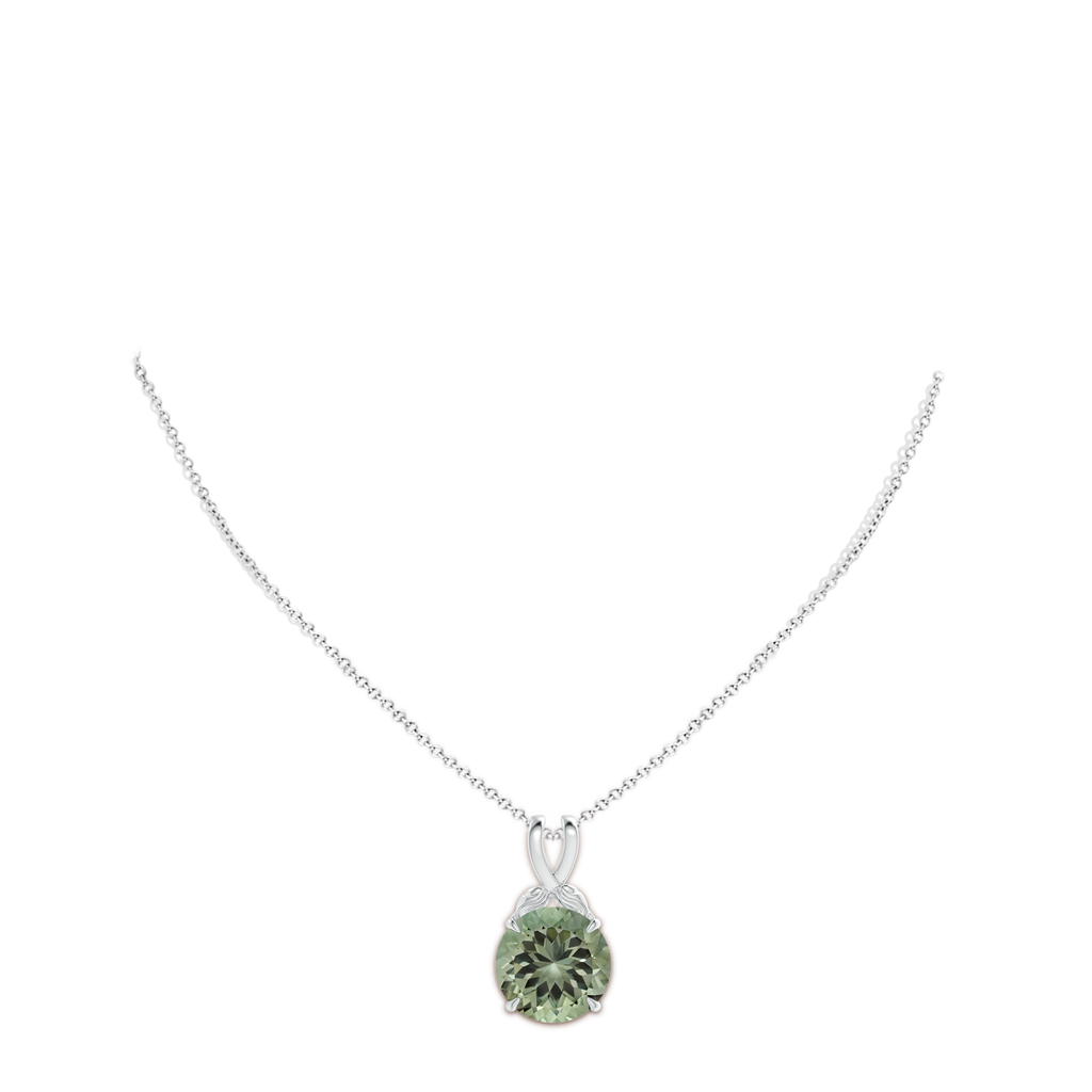 14.18x14.12x8.75mm AAA Nature Inspired GIA Certified Green Amethyst (Prasiolite) Pendant in White Gold pen