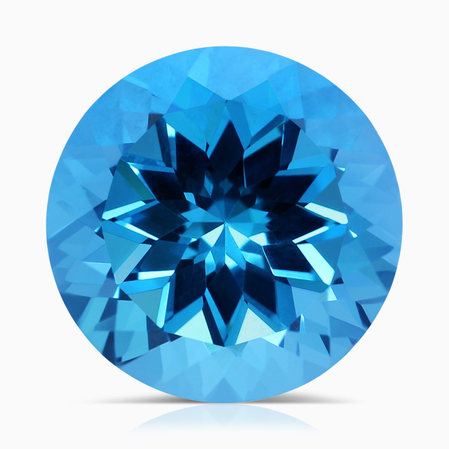 13.08x13.01x8.64mm AAAA GIA Certified Swiss Blue Topaz Pendant with Diamonds in White Gold - stone