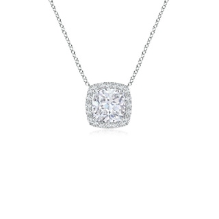 5mm GVS2 Cushion Diamond Halo Pendant with Filigree in P950 Platinum