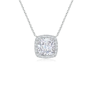 6mm GVS2 Cushion Diamond Halo Pendant with Filigree in P950 Platinum