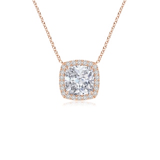 6mm HSI2 Cushion Diamond Halo Pendant with Filigree in Rose Gold