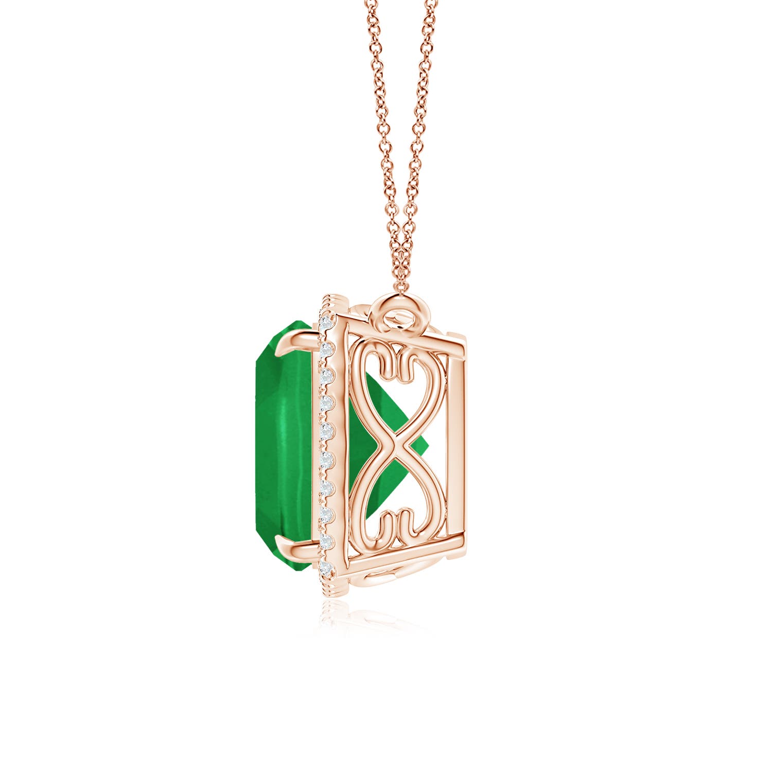 A - Emerald / 4.43 CT / 14 KT Rose Gold