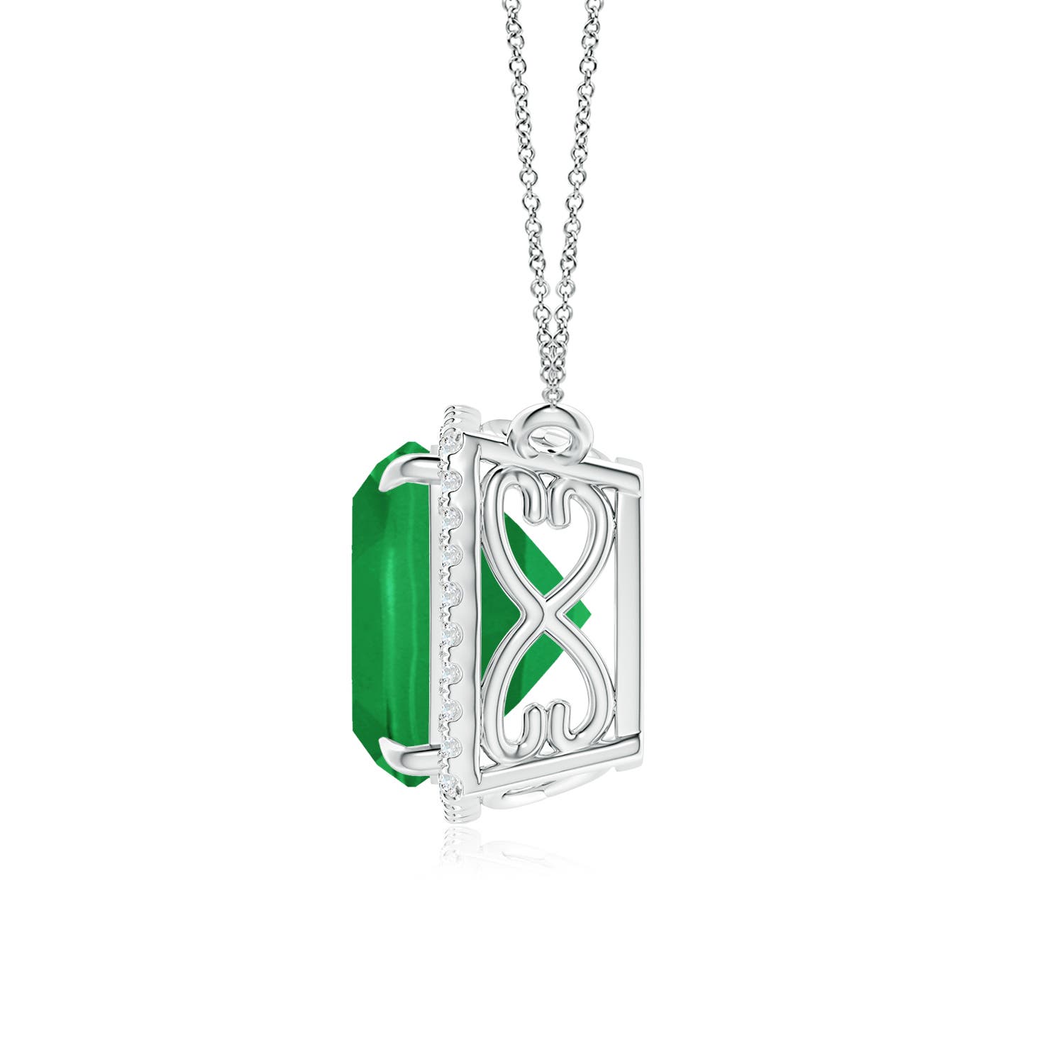 A - Emerald / 4.43 CT / 14 KT White Gold