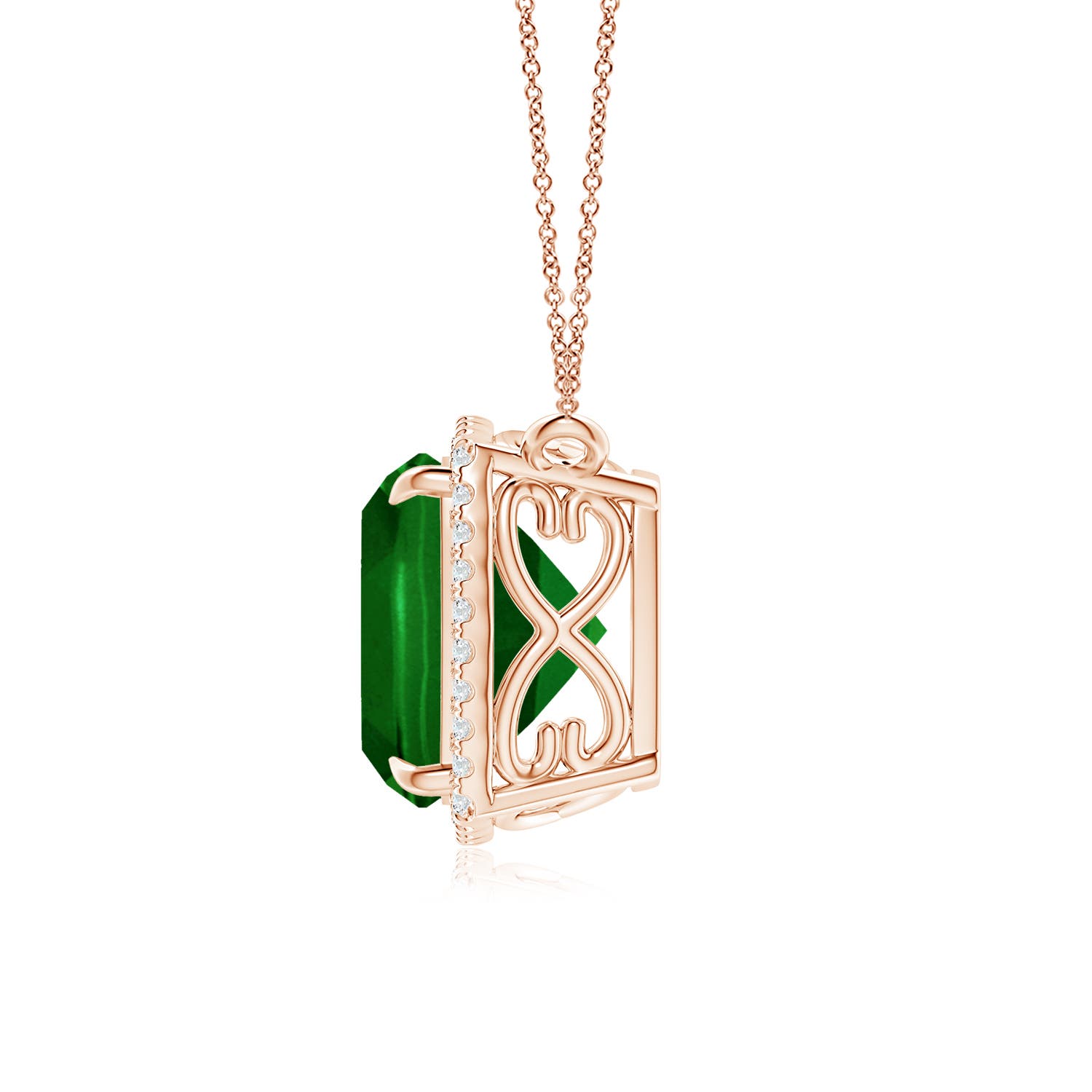 AAAA - Emerald / 4.43 CT / 14 KT Rose Gold