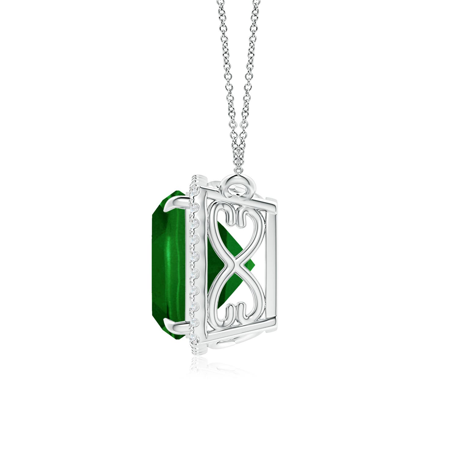 AAAA - Emerald / 4.43 CT / 14 KT White Gold