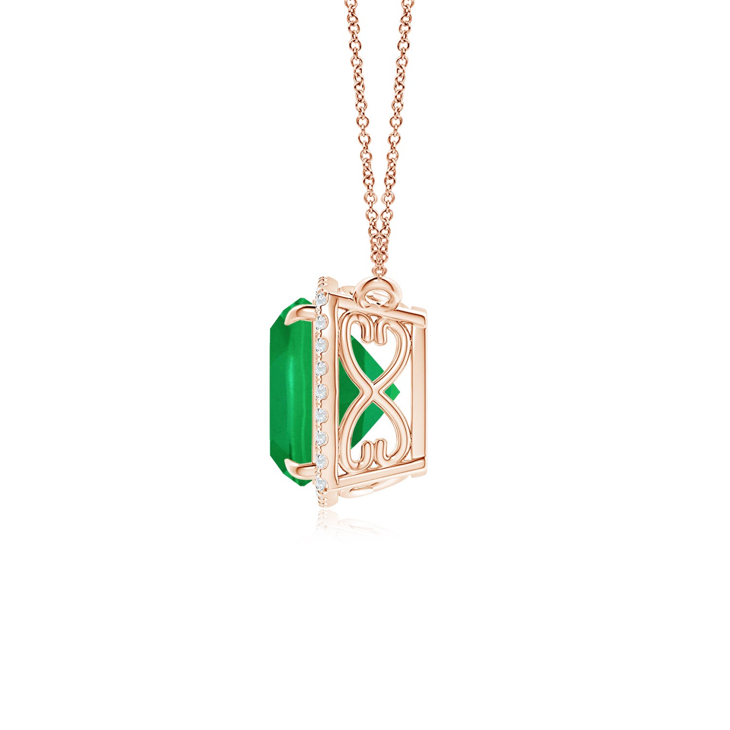 AA - Emerald / 2 CT / 14 KT Rose Gold