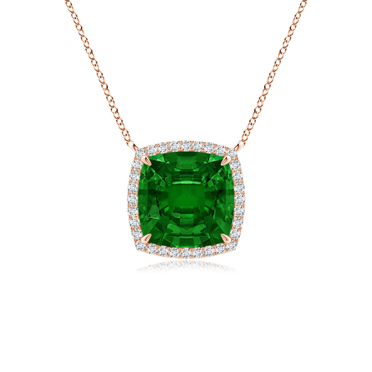 AAAA - Emerald / 2 CT / 14 KT Rose Gold