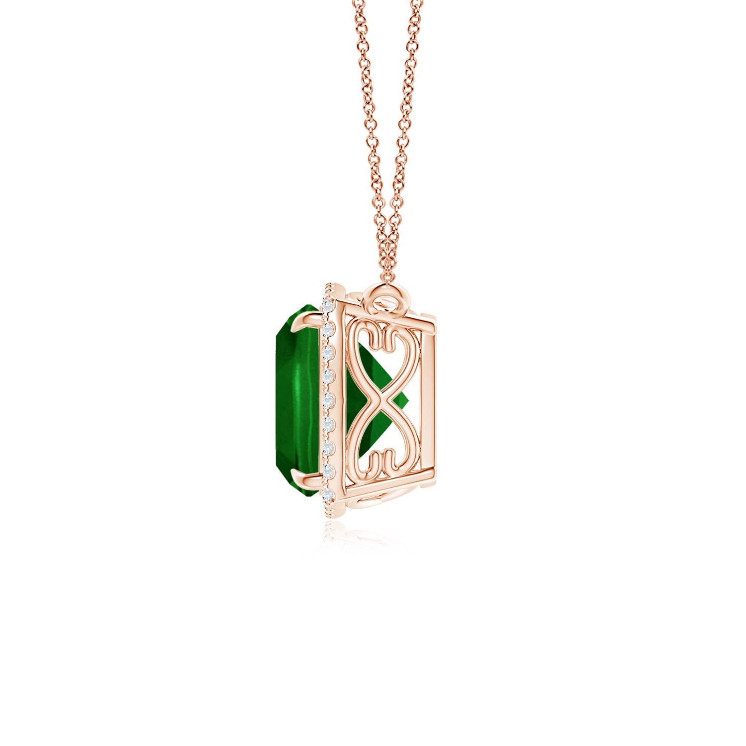 AAAA - Emerald / 2 CT / 14 KT Rose Gold