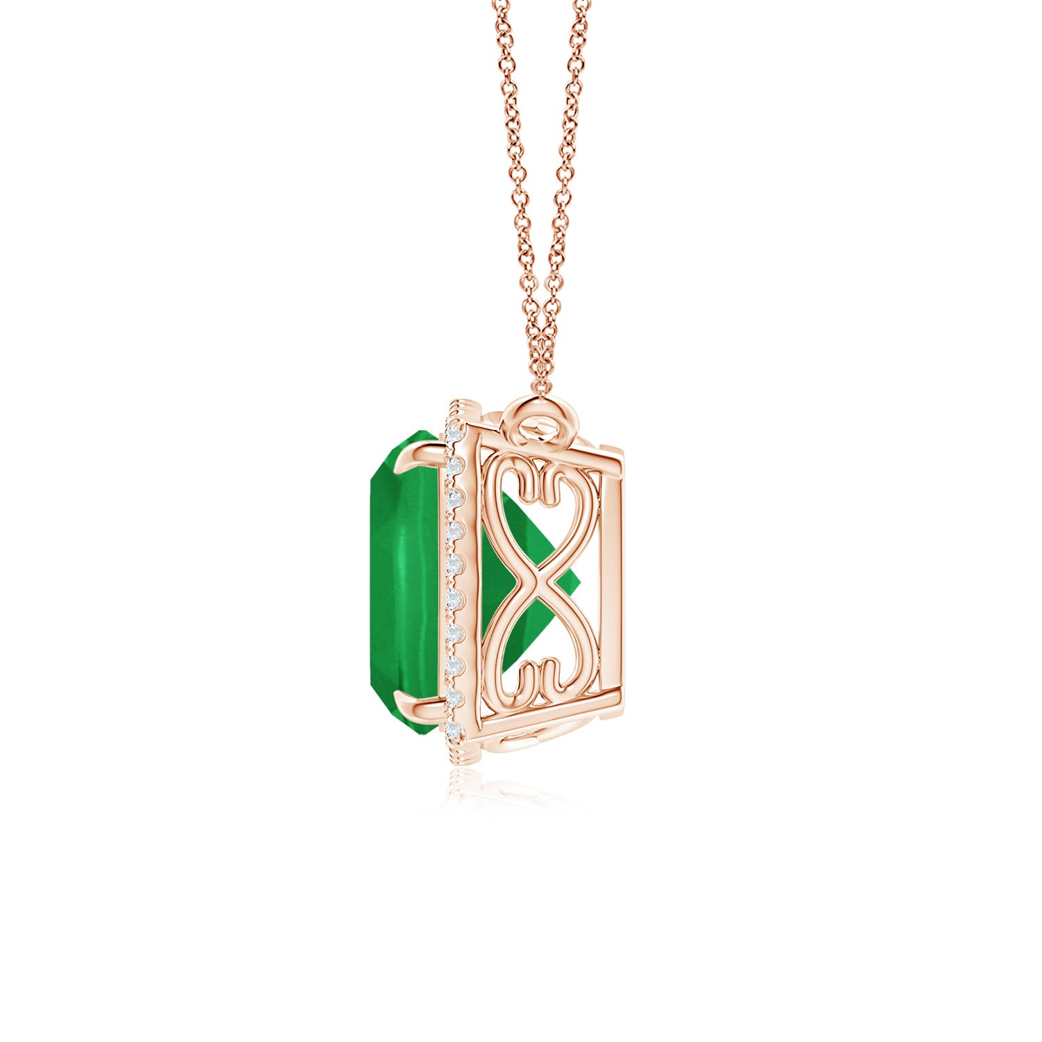 A - Emerald / 3.11 CT / 14 KT Rose Gold