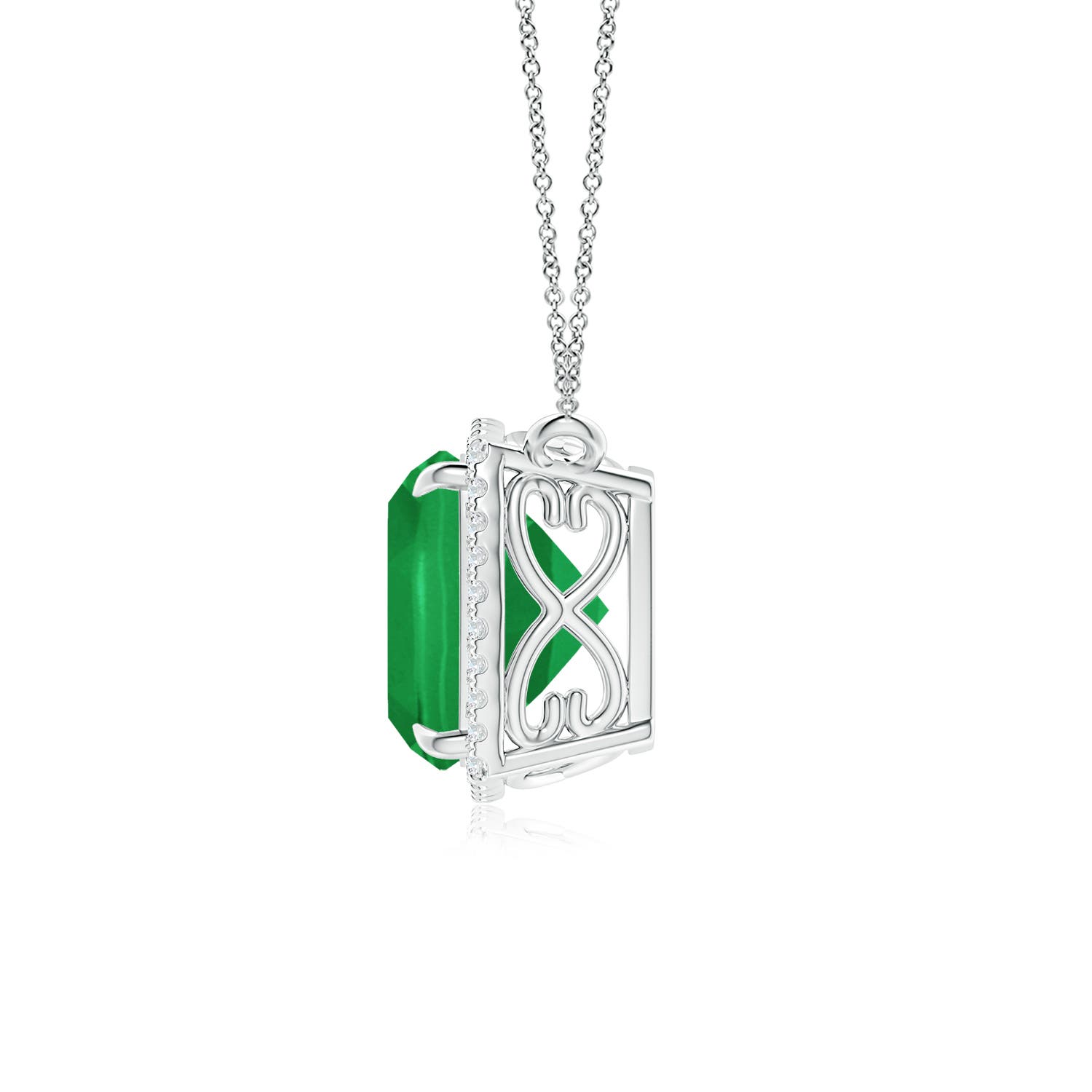 A - Emerald / 3.11 CT / 14 KT White Gold