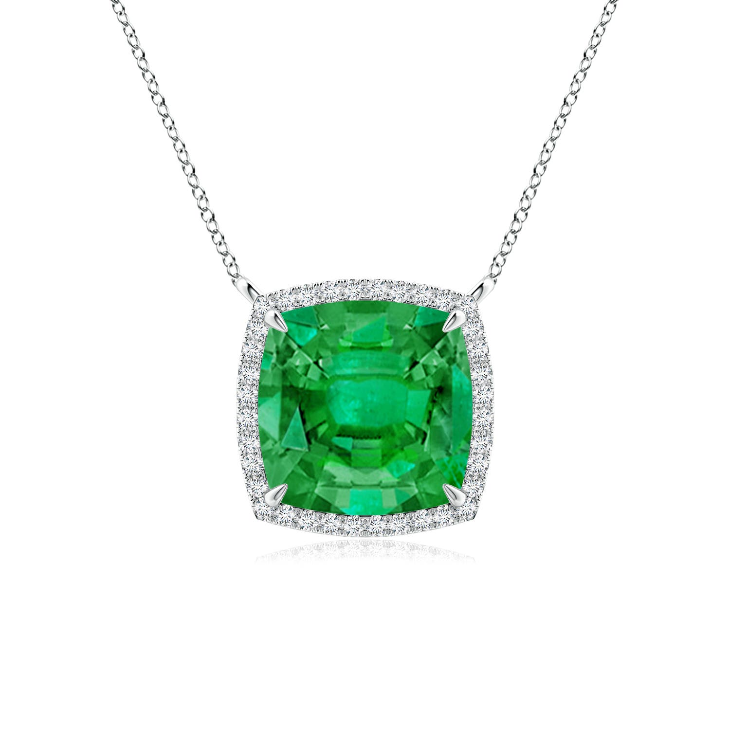 AAA - Emerald / 3.11 CT / 14 KT White Gold