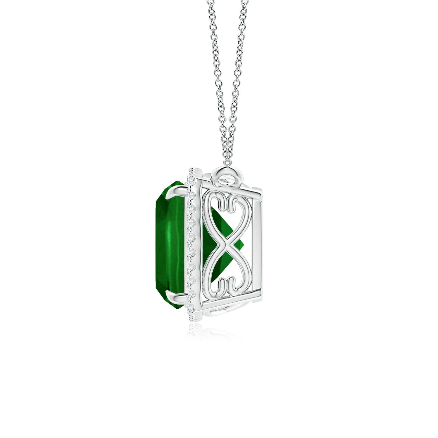 AAAA - Emerald / 3.11 CT / 14 KT White Gold