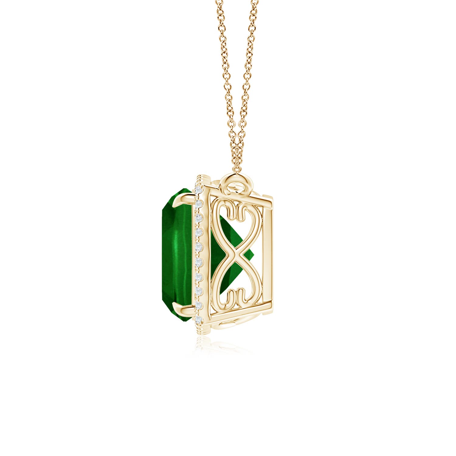 AAAA - Emerald / 3.11 CT / 14 KT Yellow Gold