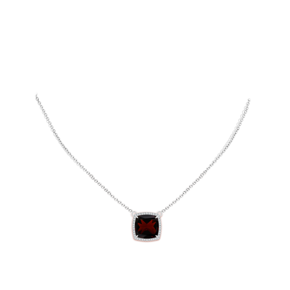 12mm A Cushion Garnet Halo Pendant with Filigree in P950 Platinum pen