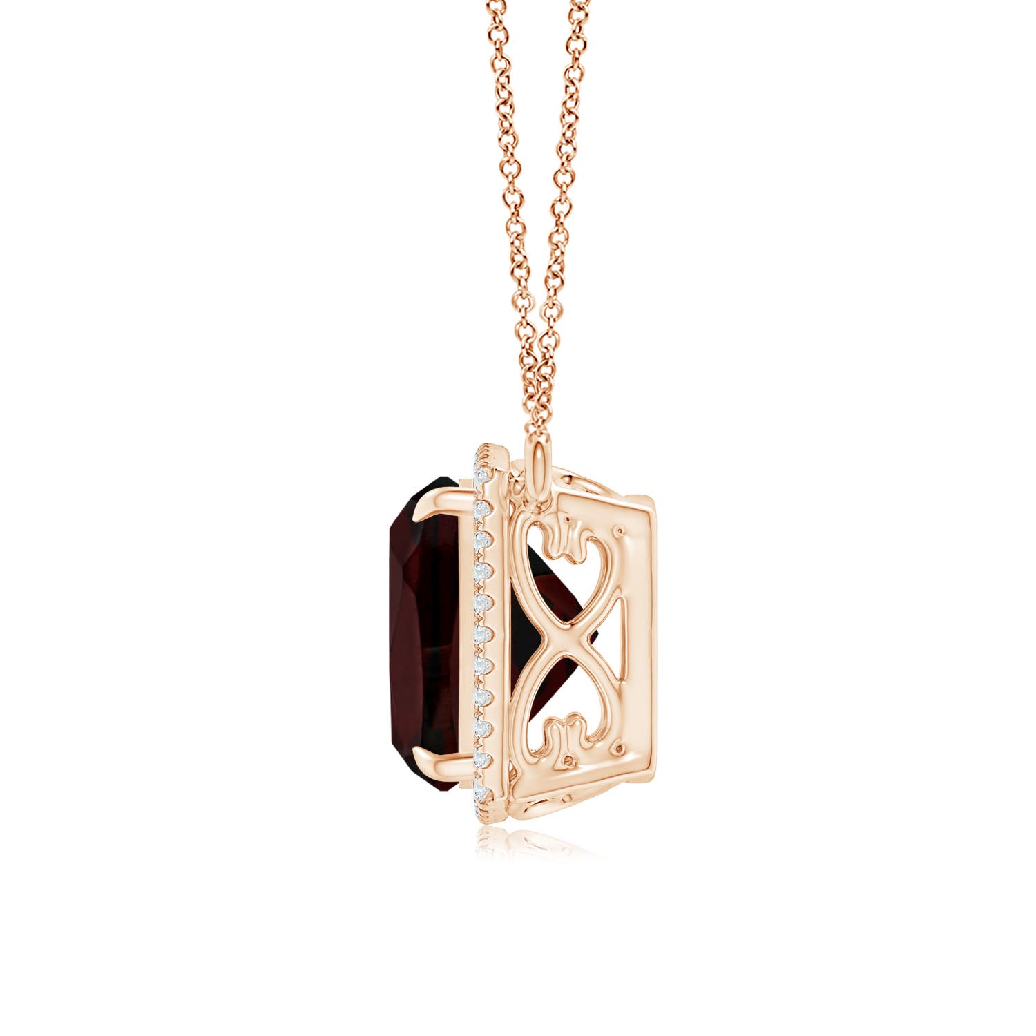 A - Garnet / 8.24 CT / 14 KT Rose Gold