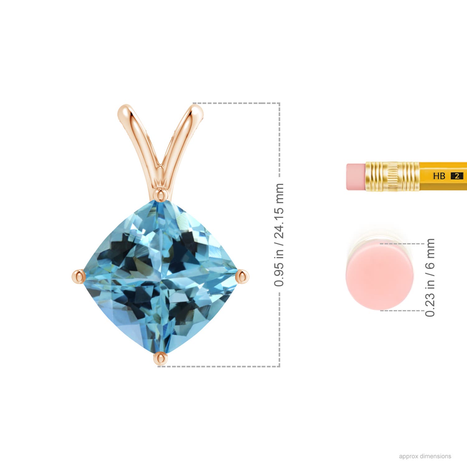 12.11x12.01x7.85mm AAAA SP1357AQ_H-RG-AAAA-12.11x12.01x7.85 in Rose Gold - ruler