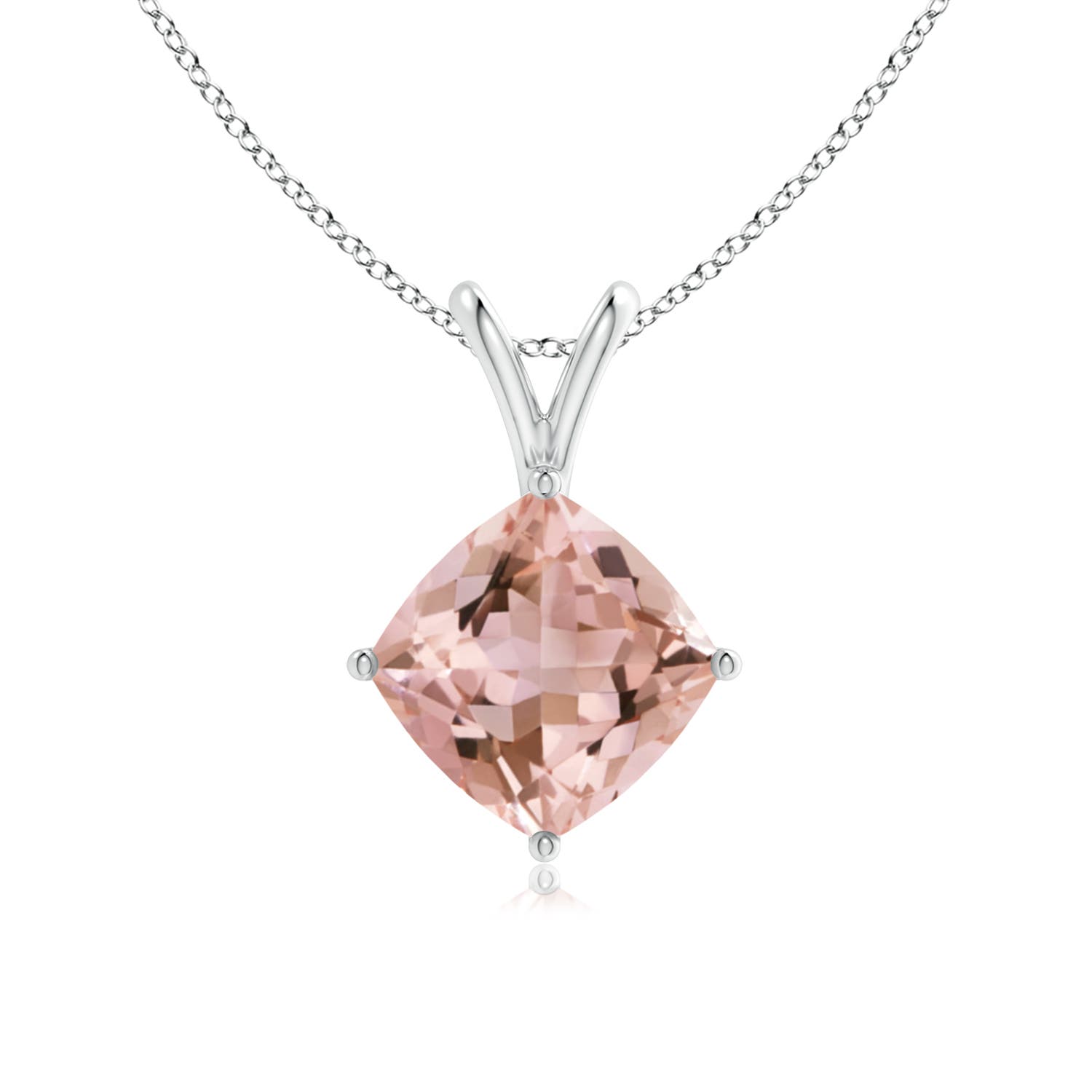 AAAA - Morganite / 6.25 CT / 14 KT White Gold