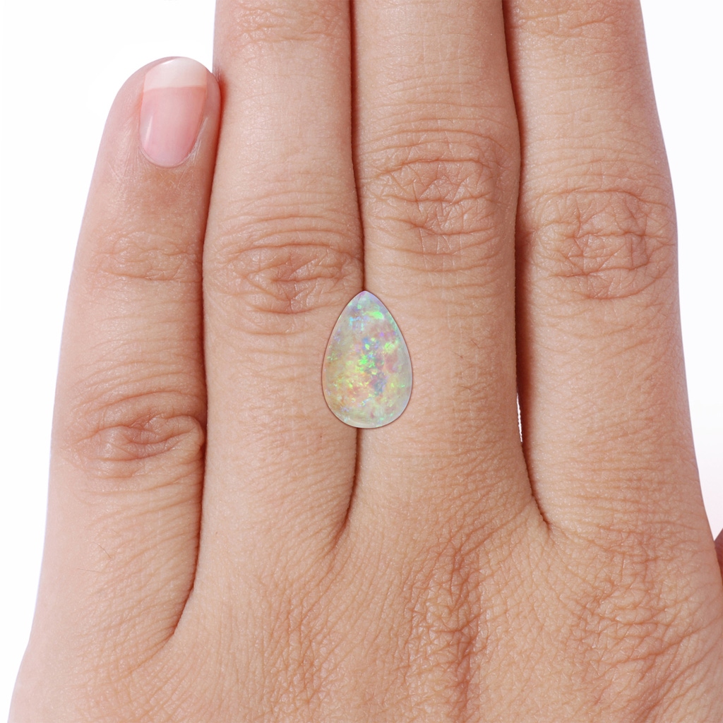19.99x12.01x4.17mm AAAA GIA Certified Pear-Shaped Opal Halo Pendant in Rose Gold Side 699
