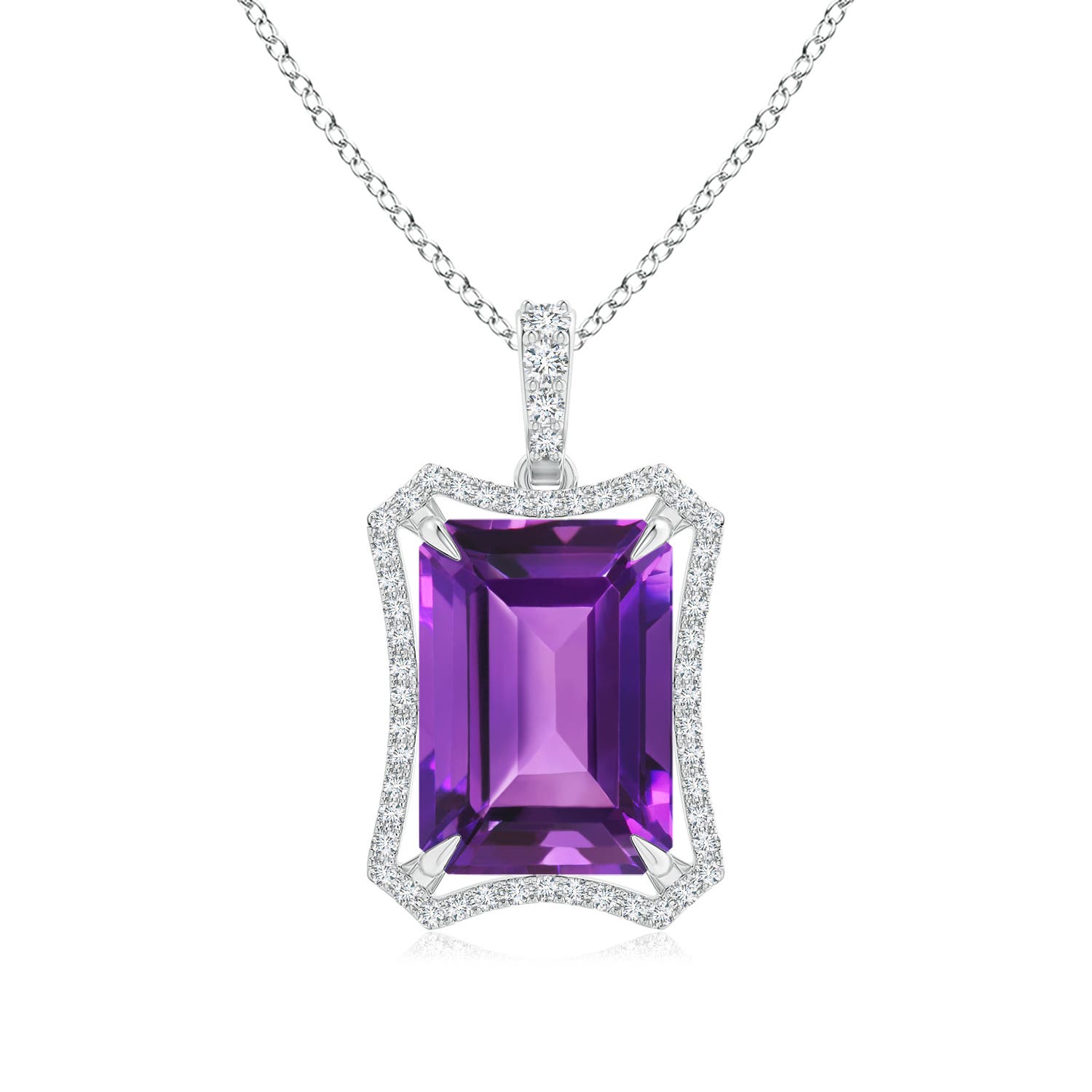 AAAA - Amethyst / 6.84 CT / 14 KT White Gold