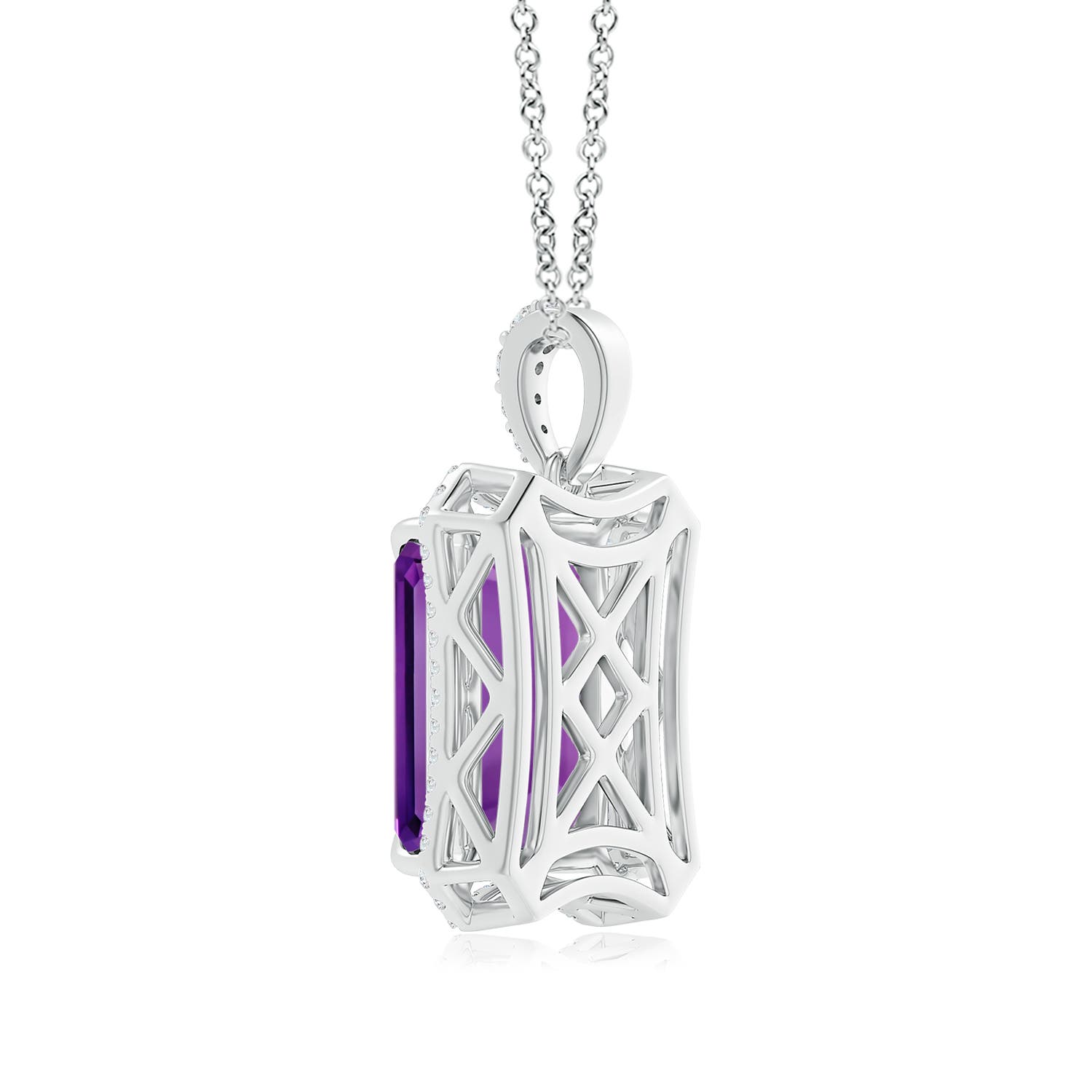 AAAA - Amethyst / 6.84 CT / 14 KT White Gold