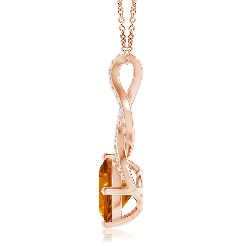 12.00x11.90x7.90mm AAAA GIA Certified Round Citrine Infinity Twist Pendant in 18K Rose Gold side 199