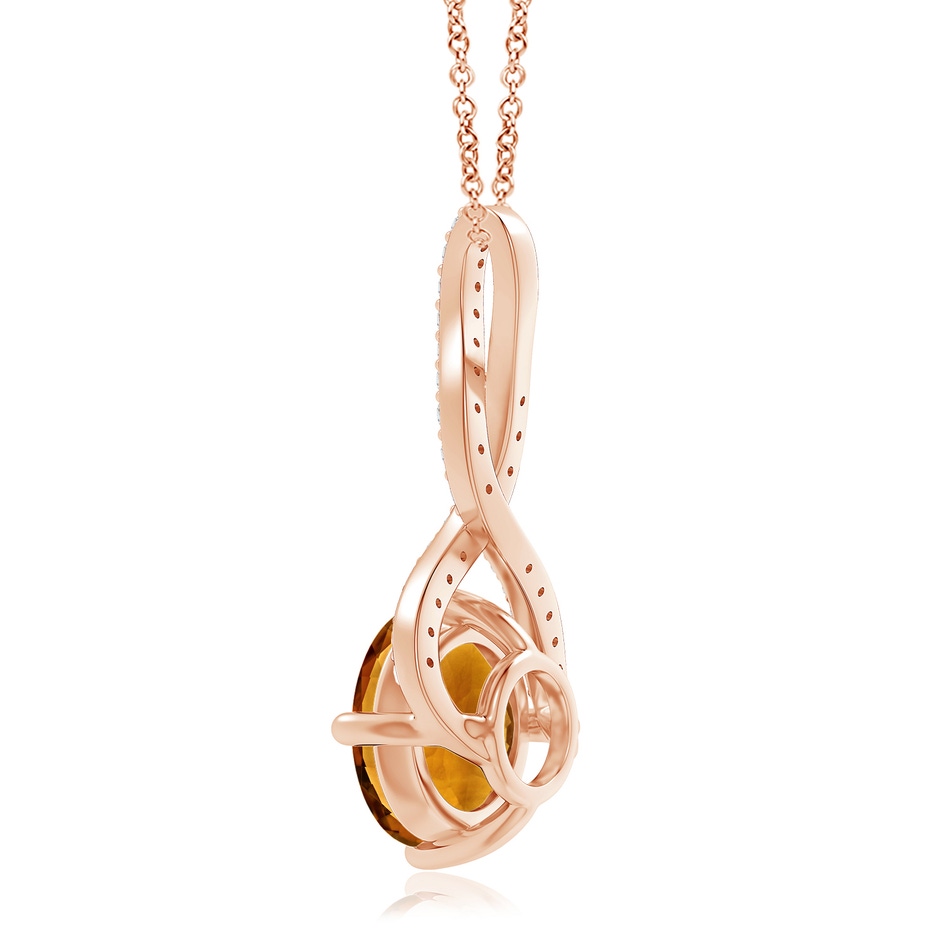 12.00x11.90x7.90mm AAAA GIA Certified Round Citrine Infinity Twist Pendant in 18K Rose Gold side 399