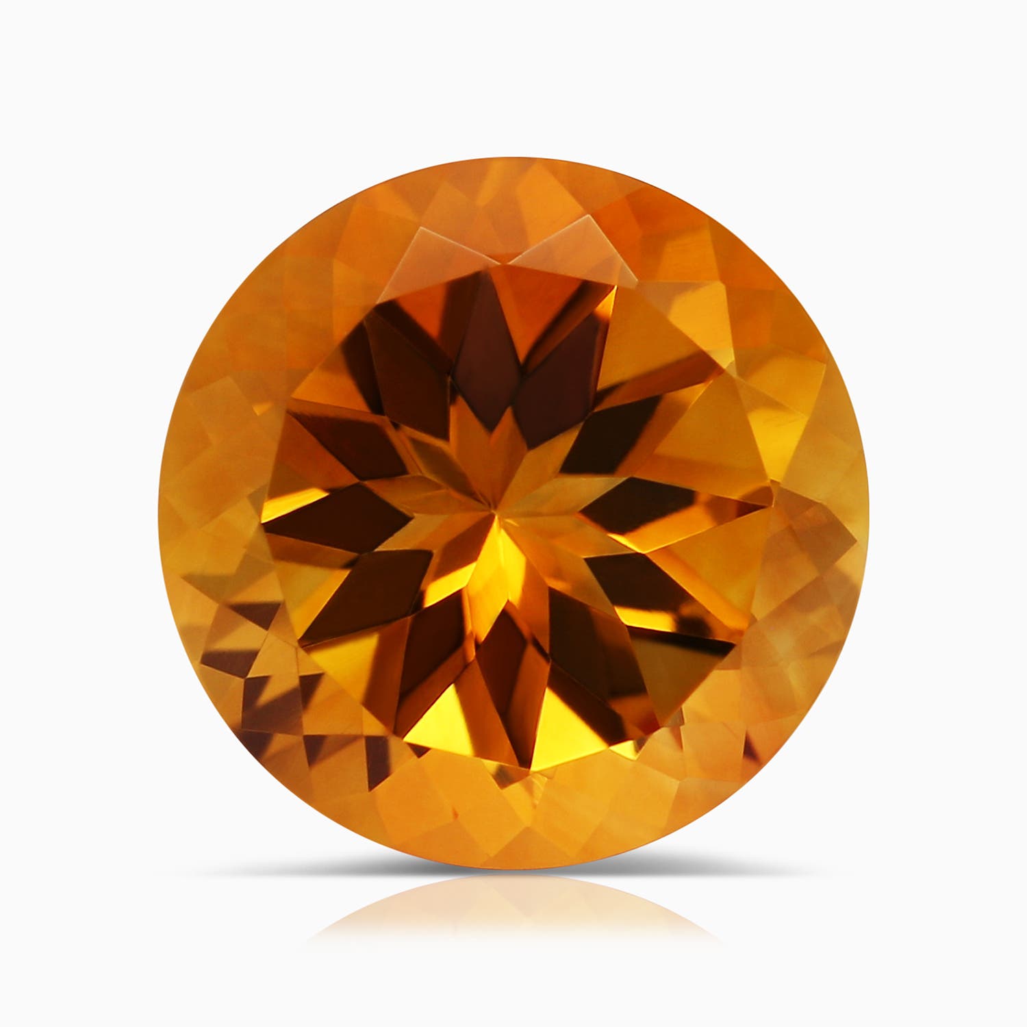 12.00x11.90x7.90mm AAAA GIA Certified Round Citrine Infinity Twist Pendant in White Gold - stone