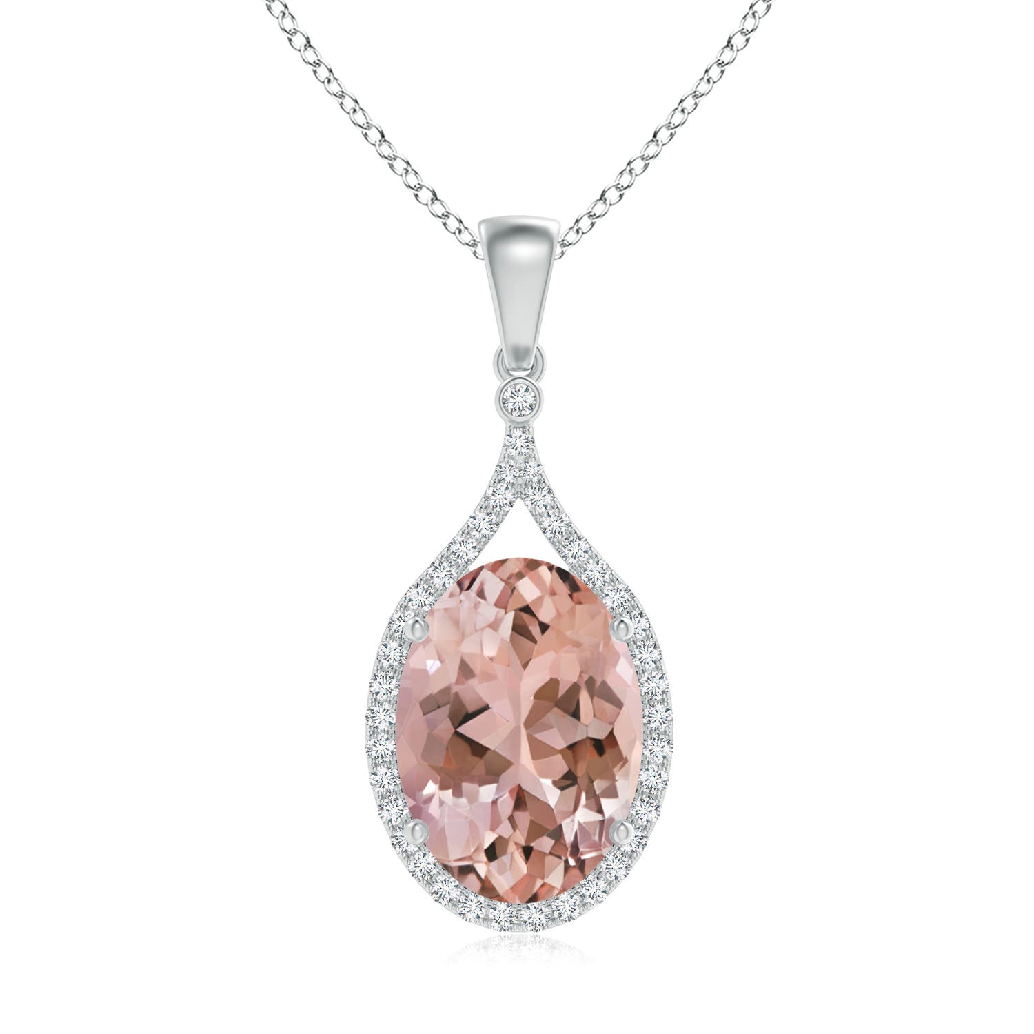 AAAA - Morganite / 5.3 CT / 14 KT White Gold