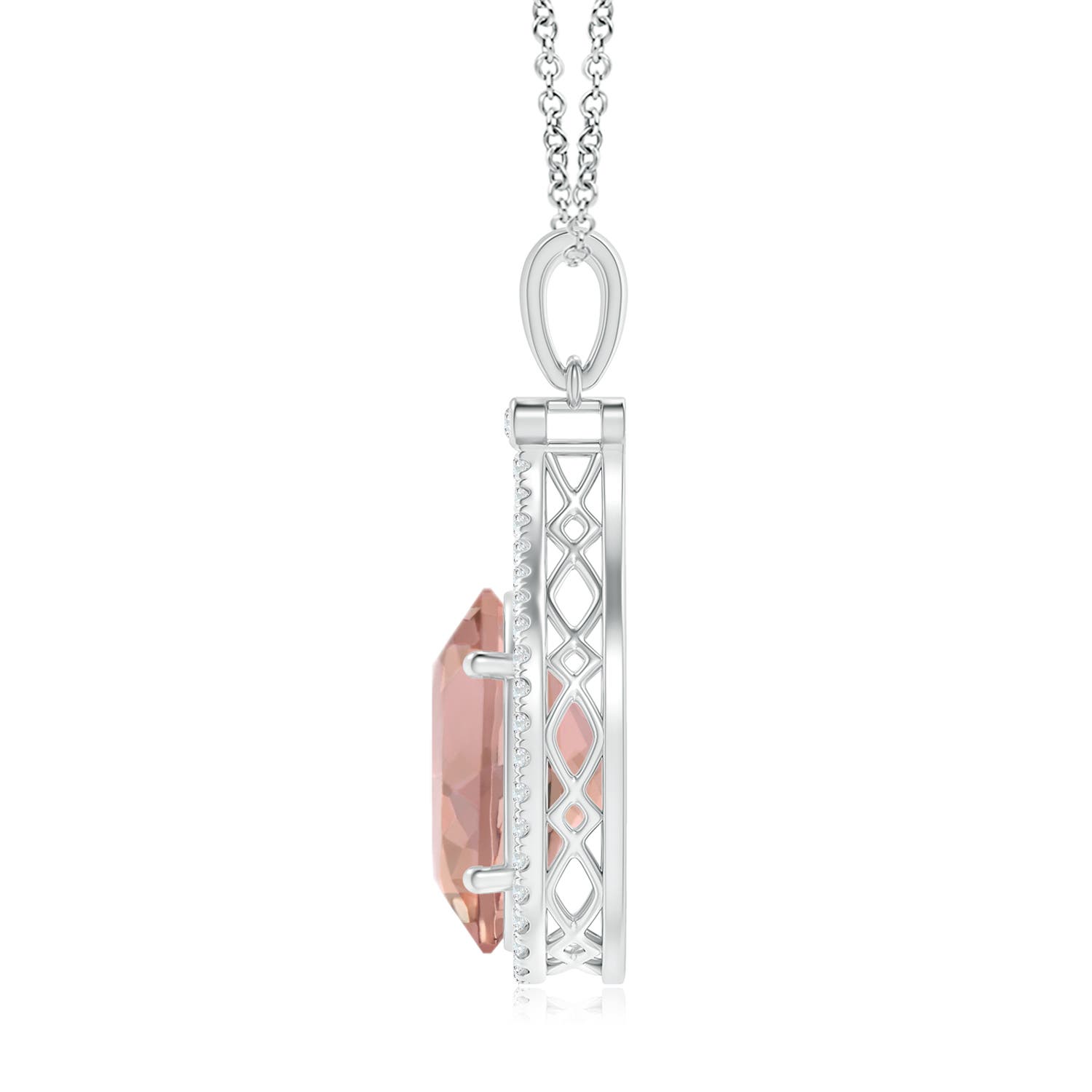 AAAA - Morganite / 5.3 CT / 14 KT White Gold