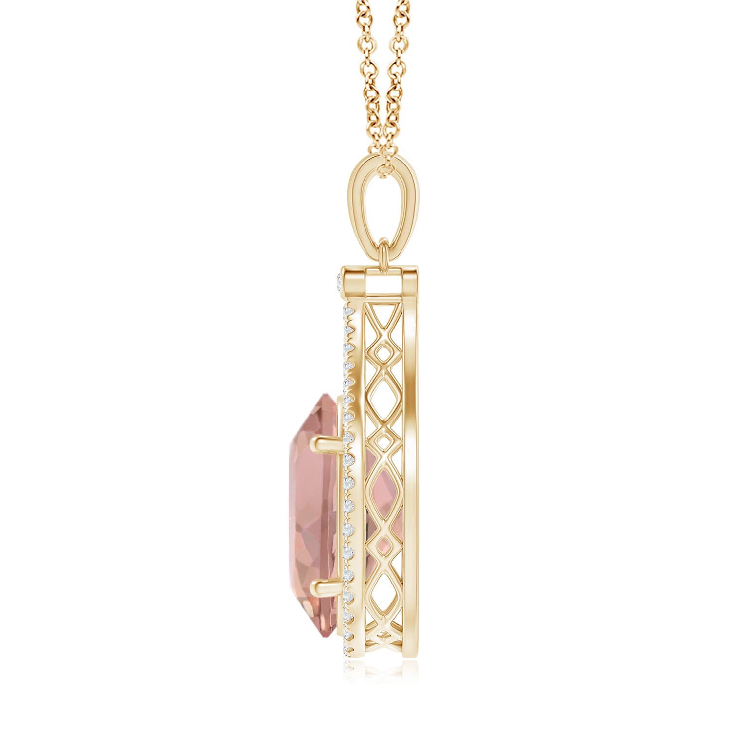 AAAA - Morganite / 5.3 CT / 14 KT Yellow Gold