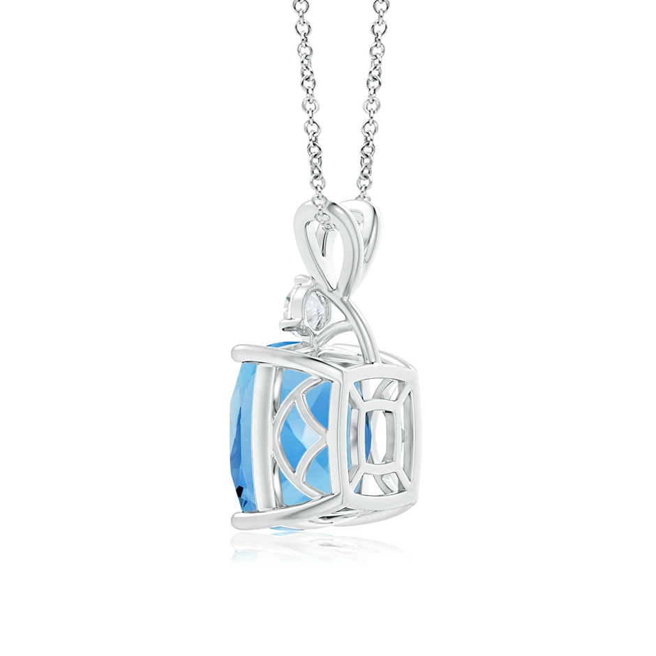 12.02x11.98x8.97mm AAAA GIA Certified Aquamarine Pendant with Diamond in 18K White Gold side-2