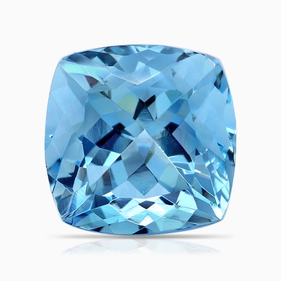 12.02x11.98x8.97mm AAAA GIA Certified Aquamarine Pendant with Diamond in 9K White Gold stone