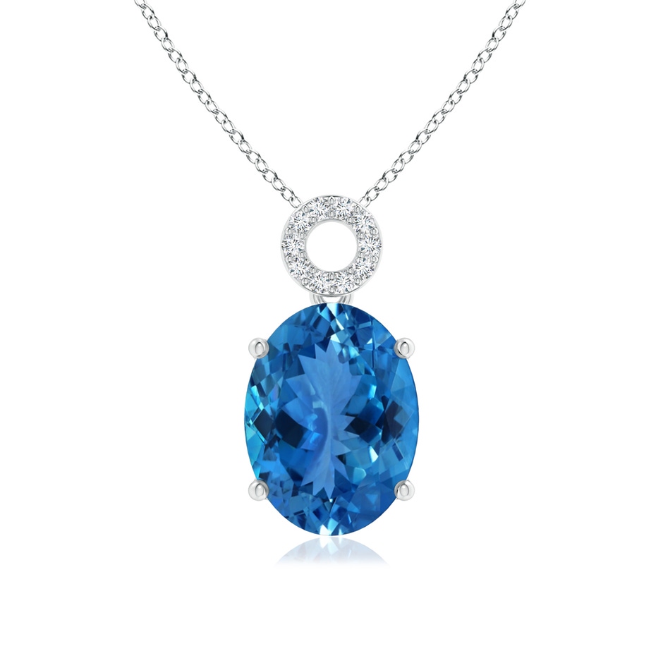 14.99x11.10x7.23mm AAAA GIA Certified Aquamarine Dangle Pendant with Circular Bale in White Gold 