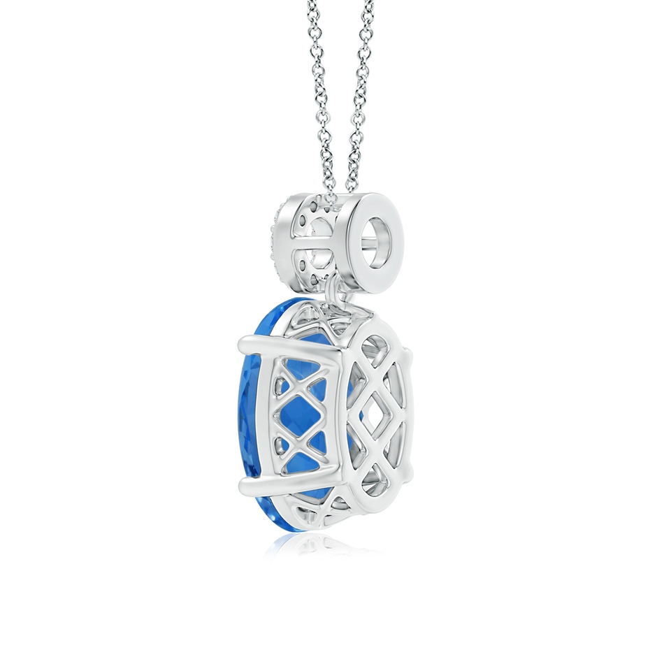 14.99x11.10x7.23mm AAAA GIA Certified Aquamarine Dangle Pendant with Circular Bale in White Gold side-2