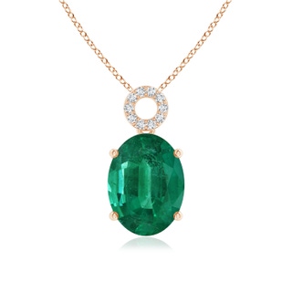 14.88x11.00x8.02mm AAA Oval Emerald Pendant with Circular Bale in 9K Rose Gold