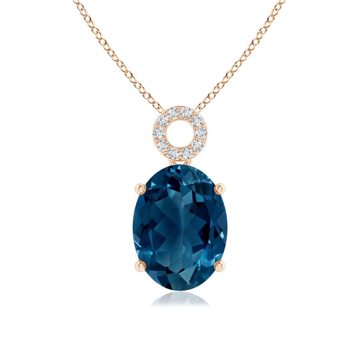 AAAA - London Blue Topaz / 12.64 CT / 14 KT Rose Gold