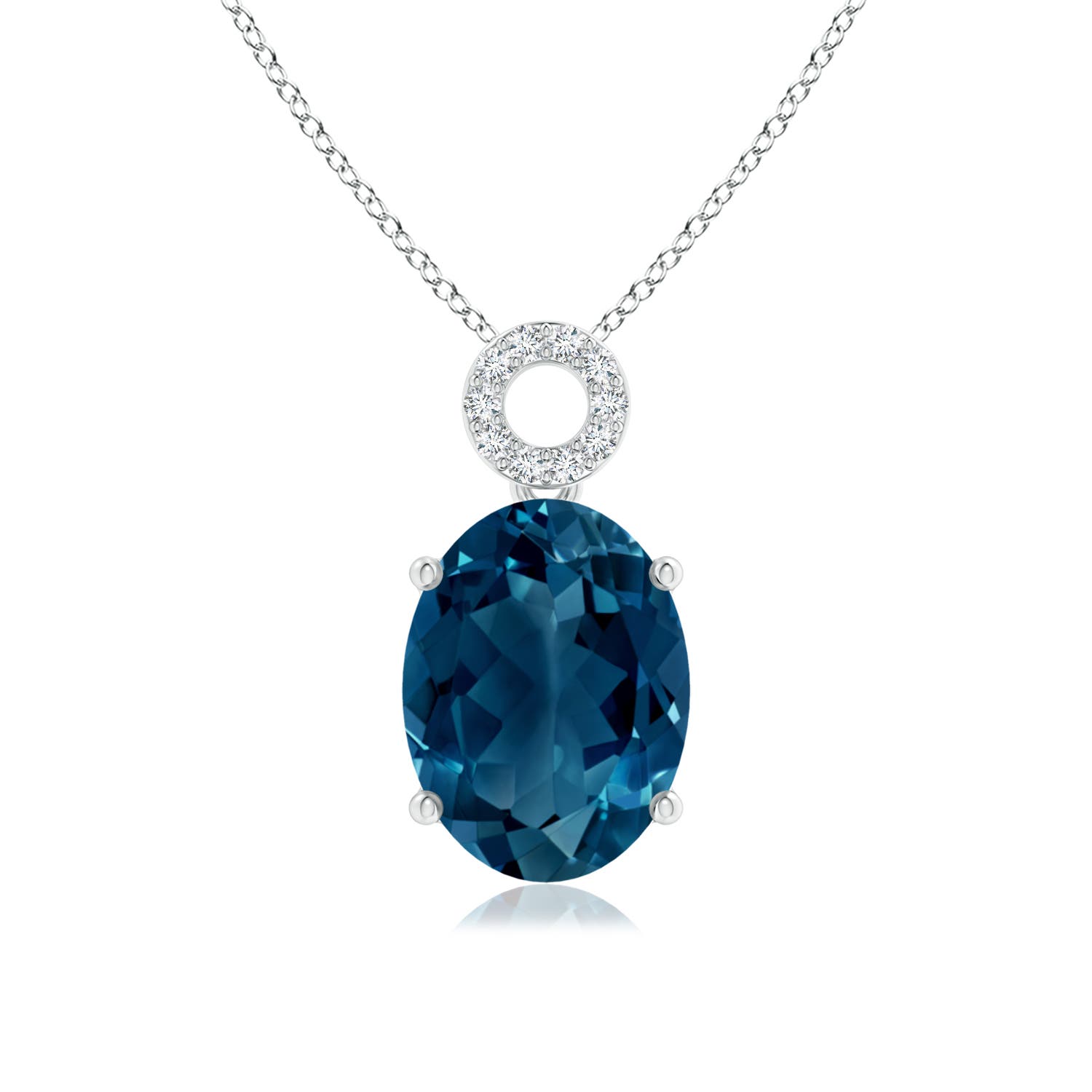 AAAA - London Blue Topaz / 12.64 CT / 14 KT White Gold