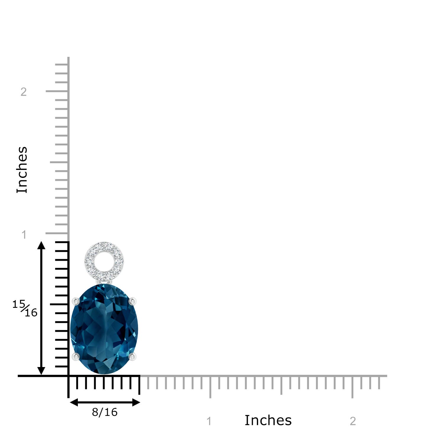 AAAA - London Blue Topaz / 12.64 CT / 14 KT White Gold