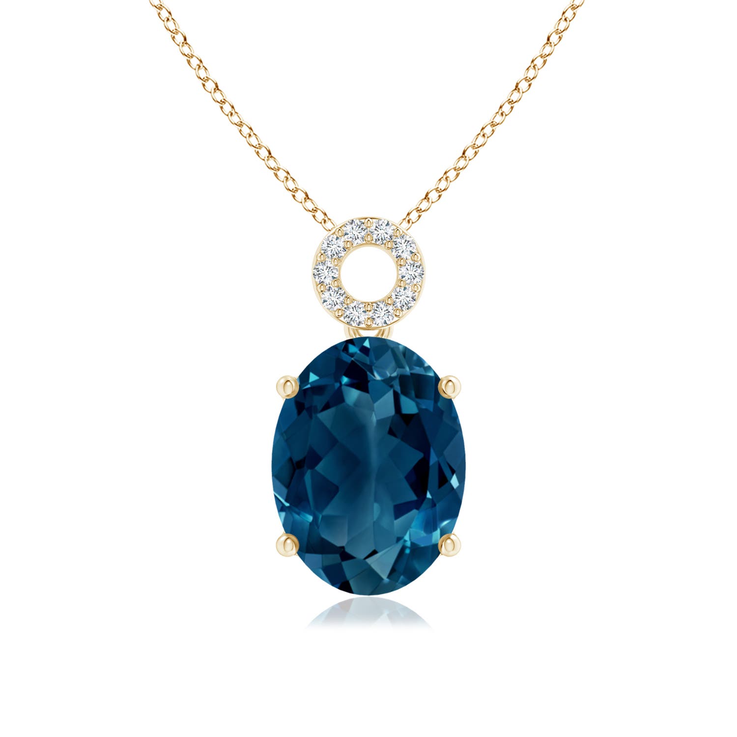 AAAA - London Blue Topaz / 12.64 CT / 14 KT Yellow Gold